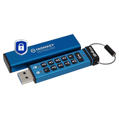 Memoria USB 3.2 Kingston 64GB ironkey keypad 200