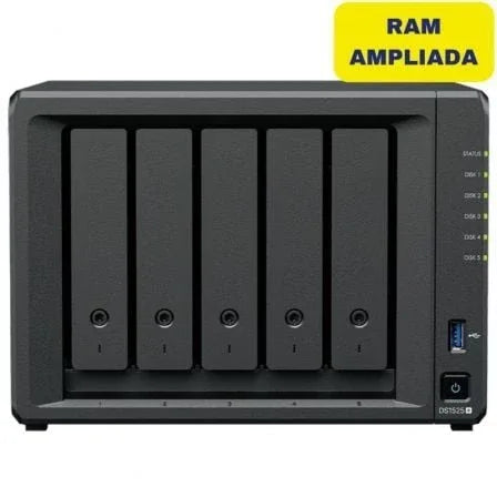 NAS Synology Diskstation DS1525+/ 5 Bahías 3.5"- 2.5"/ 16GB DDR4/ Formato Torre - PixelPlaza