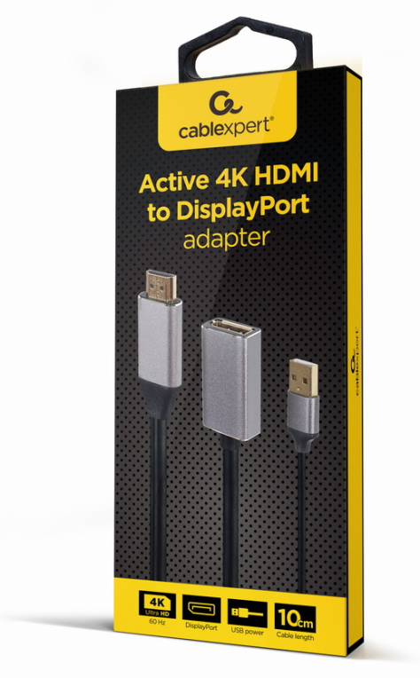 Gembird A-HDMIM-DPF-02 adaptador de cable de vídeo 0,1 m HDMI tipo A (Estándar) DisplayPort Negro