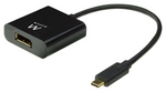 Ewent EW9825 adaptador de cable de vídeo 0,15 m USB Tipo C DisplayPort Negro