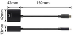 Ewent EW9825 adaptador de cable de vídeo 0,15 m USB Tipo C DisplayPort Negro