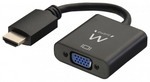 Ewent EW9864 adaptador de cable de vídeo 0,2 m HDMI VGA, 3.5mm Negro