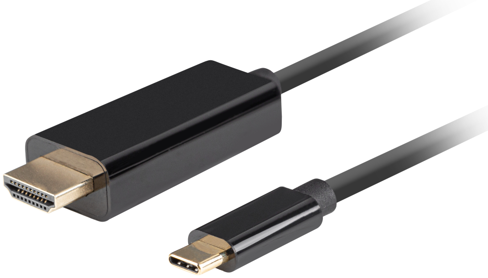 Lanberg CA-CMHD-10CU-0010-BK adaptador de cable de vídeo 1 m USB Tipo C HDMI Negro