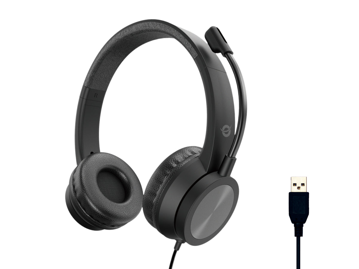 Auriculares conceptronic polona05b usb negro