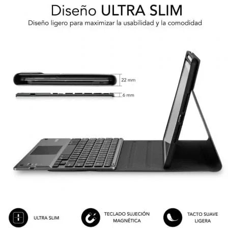 Funda con Teclado Subblim KeyTab Pro BT para Tablet iPad 10.9" 10a Gen/ Negra - PixelPlaza