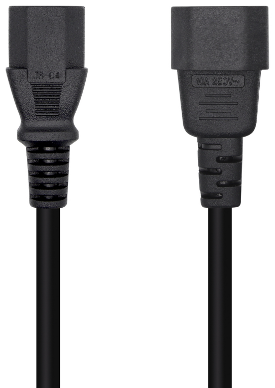 Cable Alimentaciůn Aisens A132-0466/ C13 Hembra - C14 Macho/ Hasta 1500W/ 3m/ Negro