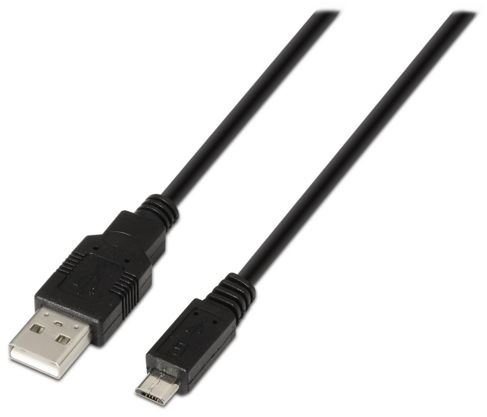 Cable USB 2.0 Aisens A101-0029/ USB Macho - MicroUSB Macho/ 3m/ Negro