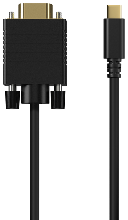 Cable Conversor Aisens A109-0692/ USB Tipo-C Macho - VGA Macho/ Hasta 27W/ 1250Mbps/ 80cm/ Negro