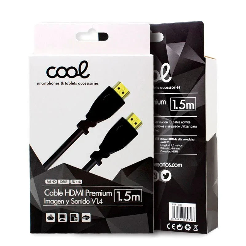 Cable HDMI a HDMI Audio-Video Universal (1.5 m) Ultra 4K COOL - PixelPlaza
