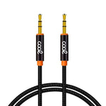 Cable Jack 3.5 mm a Jack 3.5 mm COOL Audio-Audio Nylon Negro (1m) - PixelPlaza