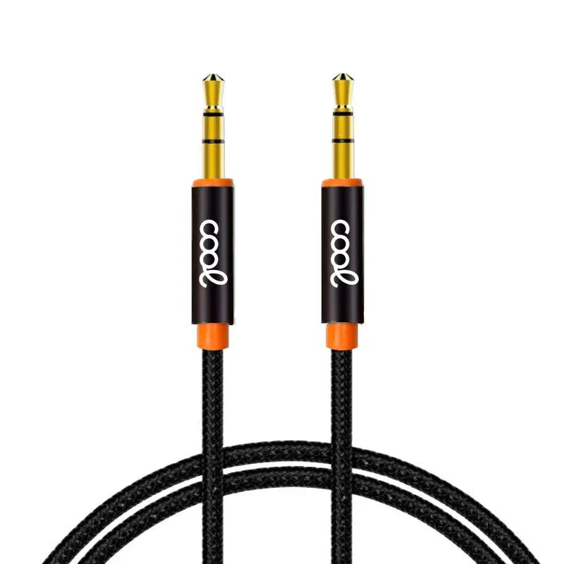 Cable Jack 3.5 mm a Jack 3.5 mm COOL Audio-Audio Nylon Negro (1m) - PixelPlaza