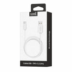 Cable USB Compatible COOL Universal TIPO-C (1.2 metros) Blanco 2.4 Amp - PixelPlaza