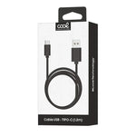 Cable USB Compatible COOL Universal TIPO-C (1.2 metros) Negro 2.4 Amp - PixelPlaza