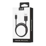 Cable USB Compatible COOL Universal TIPO-C (1.2 metros) Negro 2.4 Amp - PixelPlaza