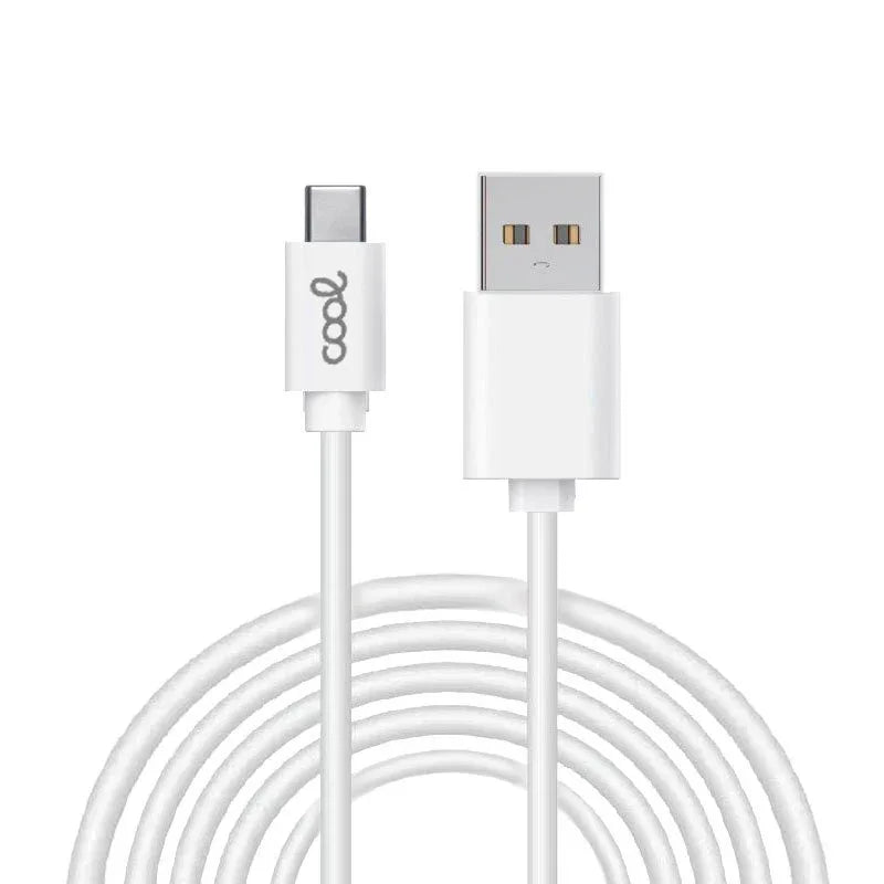 Cable USB Compatible COOL Universal TIPO-C (3 metros) Blanco 2.4 Amp - PixelPlaza
