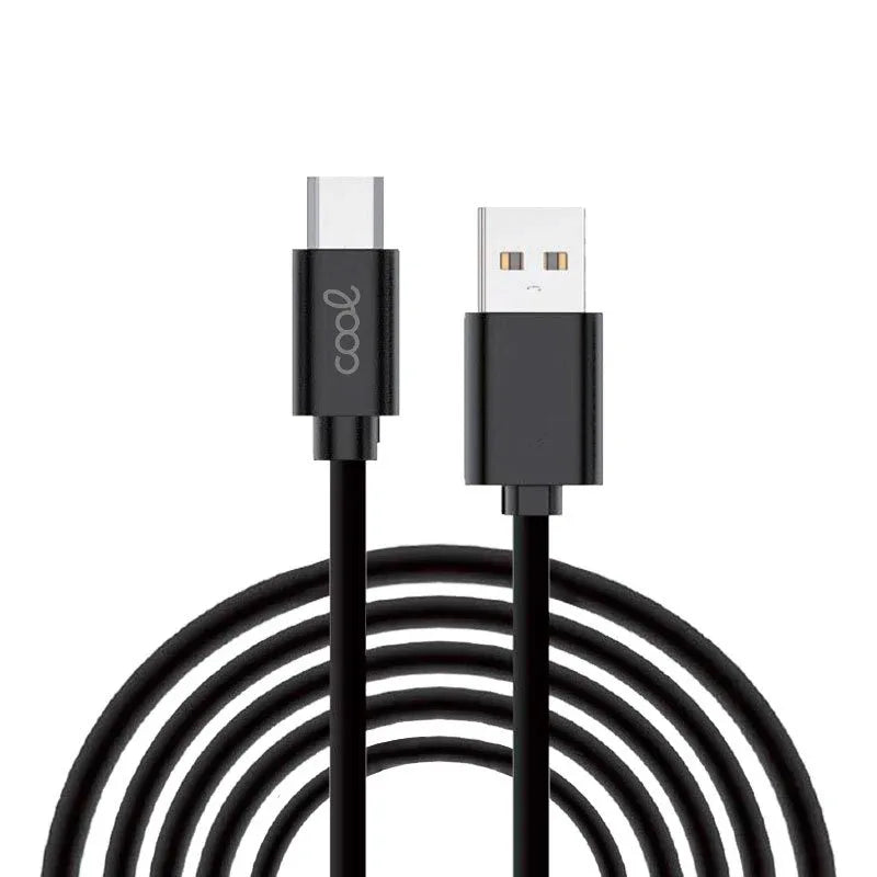 Cable USB Compatible COOL Universal TIPO-C (3 metros) Negro 2.4 Amp - PixelPlaza