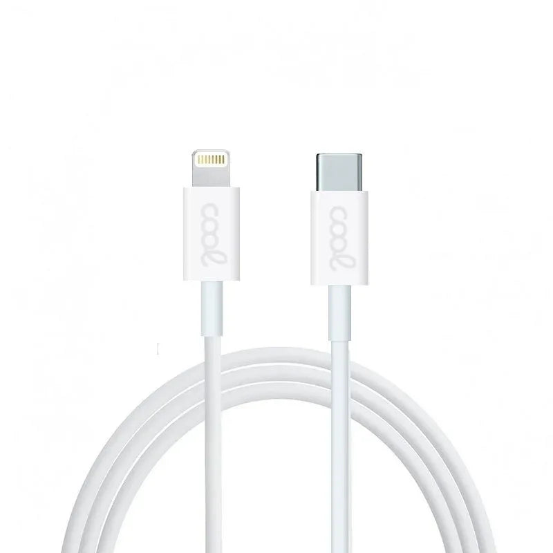 Cable USB Compatible COOL Universal TIPO-C a Lightning (1.2 metros) Blanco - PixelPlaza