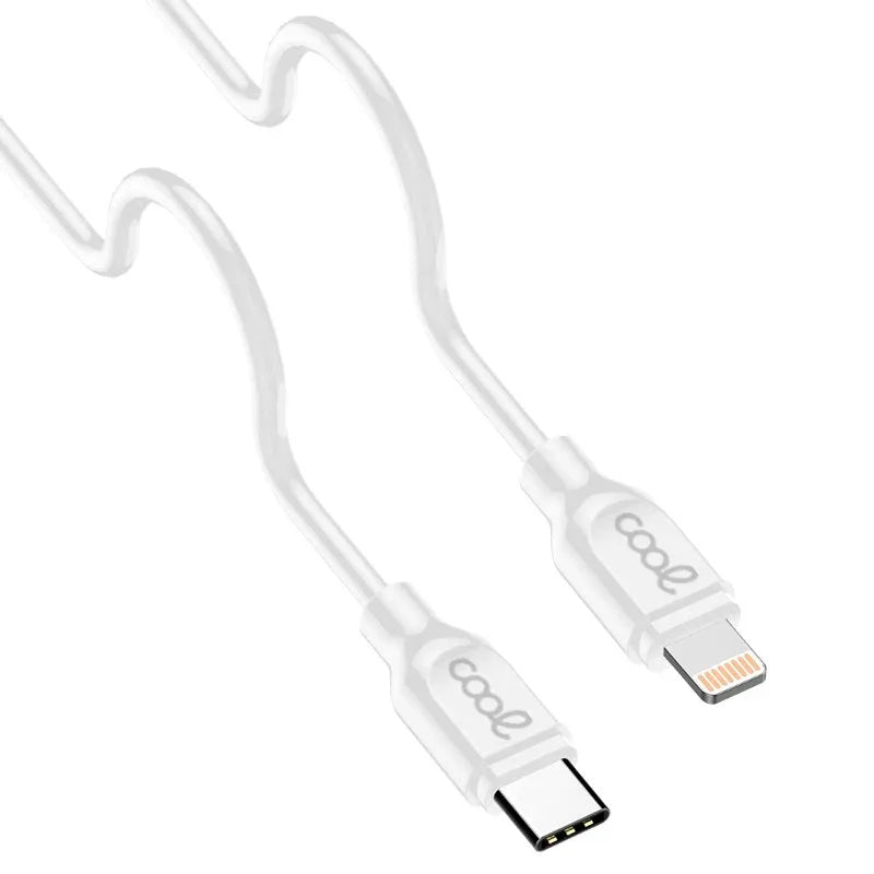Cable USB Compatible COOL Universal TIPO-C a Lightning (1.2 metros) Blanco - PixelPlaza