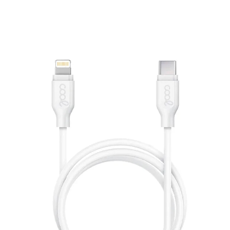 Cable USB Compatible COOL Universal TIPO-C a Lightning (1.2 metros) Blanco - PixelPlaza