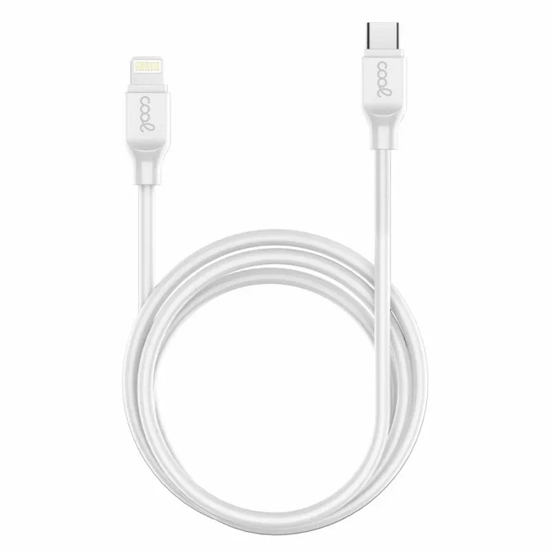 Cable USB Compatible COOL Universal TIPO-C a Lightning (1.2 metros) Blanco - PixelPlaza