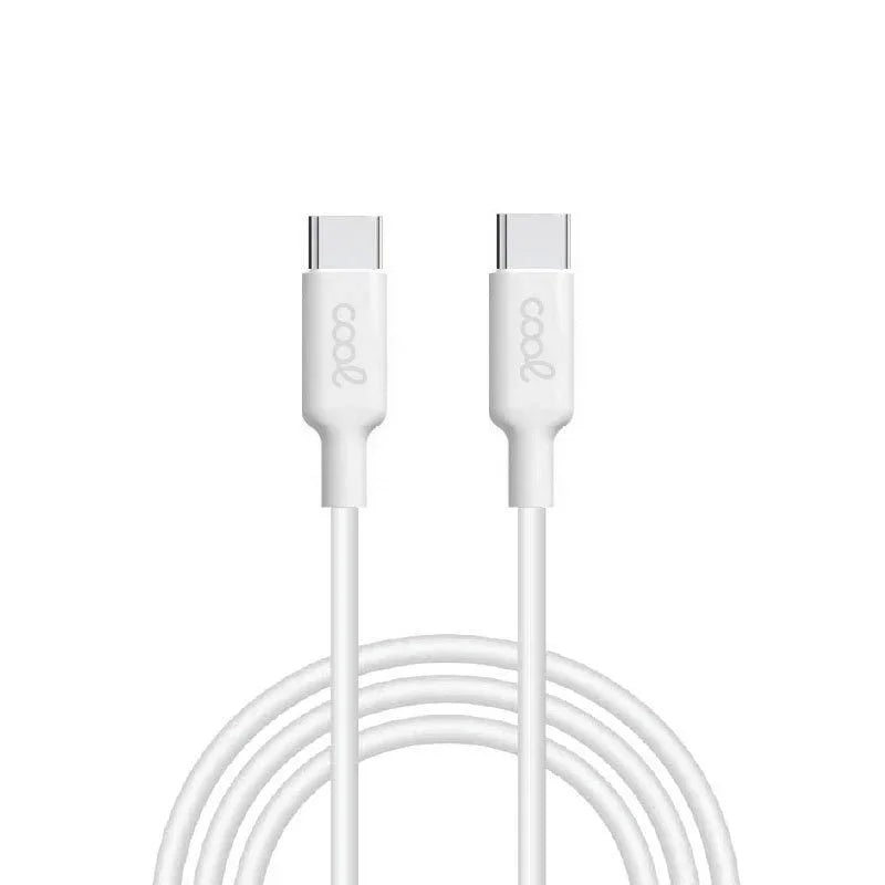 Cable USB Compatible COOL Universal TIPO-C a TIPO-C (1.2 metros) Blanco 3 Amp - PixelPlaza