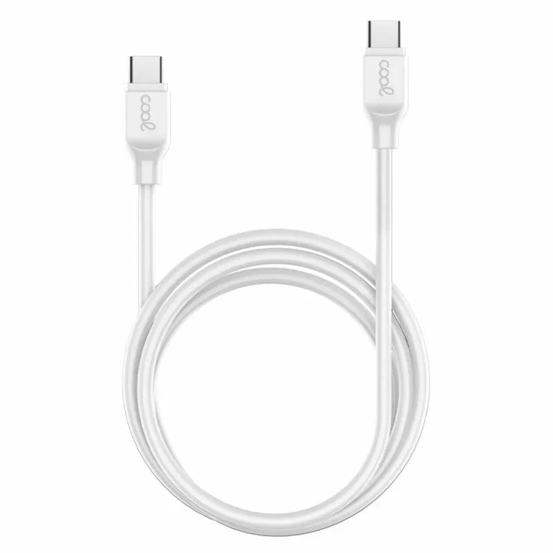 Cable USB Compatible COOL Universal TIPO-C a TIPO-C (1.2 metros) Blanco 3 Amp - PixelPlaza