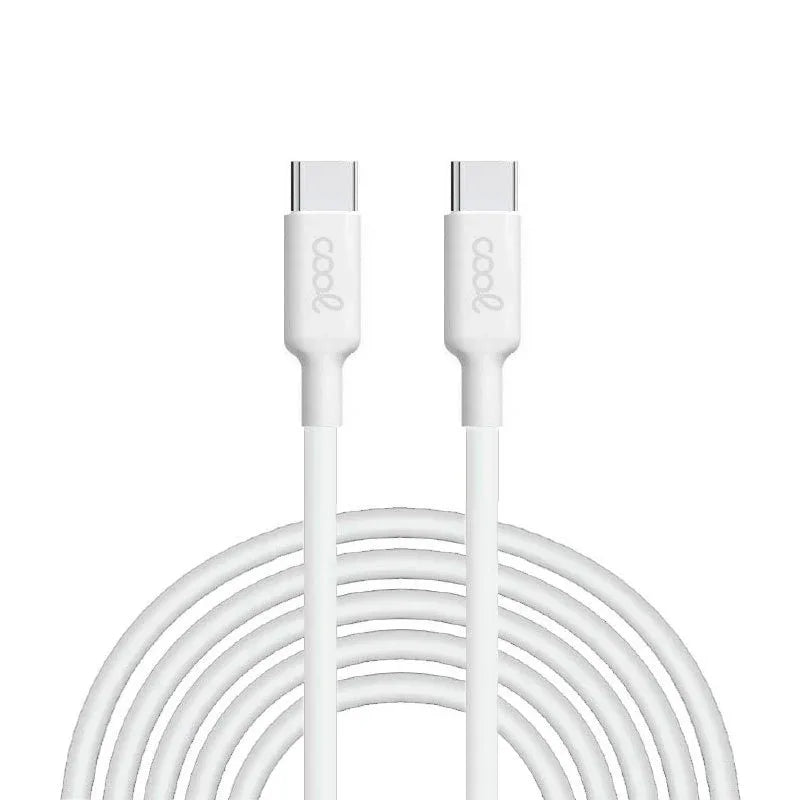 Cable USB Compatible COOL Universal TIPO-C a TIPO-C (3 metros) Blanco 3 Amp - PixelPlaza