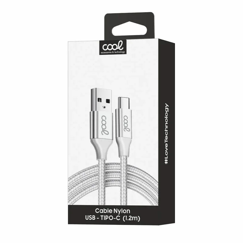 Cable USB COOL Nylon Universal Tipo C (1.2 metros) - PixelPlaza