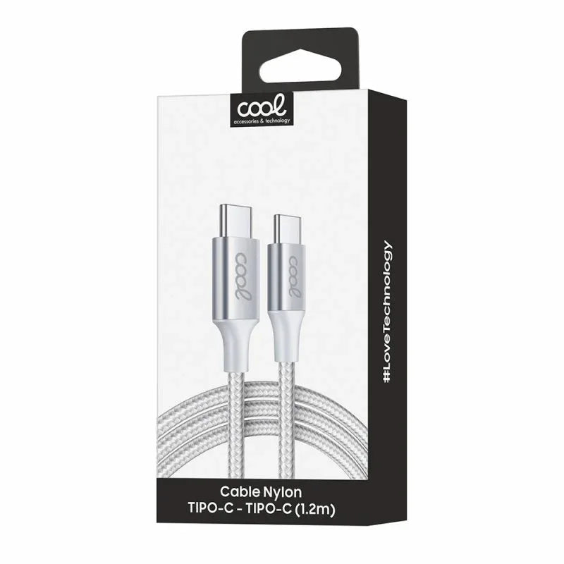 Cable USB COOL Nylon Universal Tipo C a Tipo C (1.2 metros) - PixelPlaza