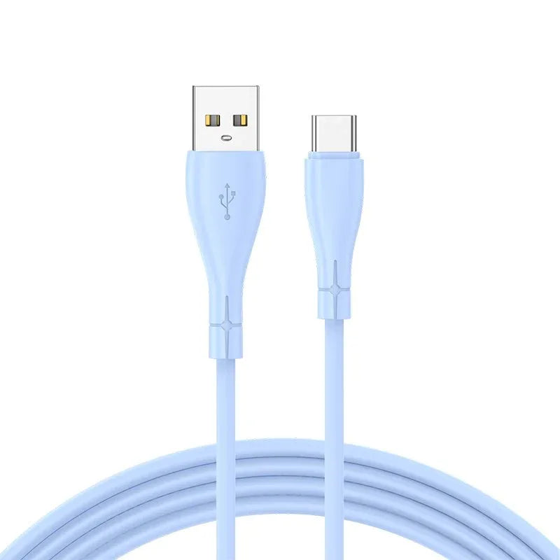 Cable USB COOL Silicona Universal Tipo C (1 metro) Celeste - PixelPlaza