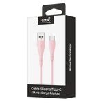 Cable USB COOL Silicona Universal Tipo C (1 metro) Rosa - PixelPlaza