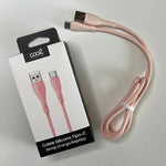 Cable USB COOL Silicona Universal Tipo C (1 metro) Rosa - PixelPlaza