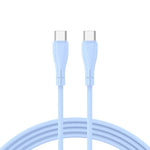 Cable USB COOL Silicona Universal Tipo C a Tipo C (1 metro) Celeste - PixelPlaza
