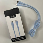 Cable USB COOL Silicona Universal Tipo C a Tipo C (1 metro) Celeste - PixelPlaza