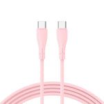 Cable USB COOL Silicona Universal Tipo C a Tipo C (1 metro) Rosa - PixelPlaza