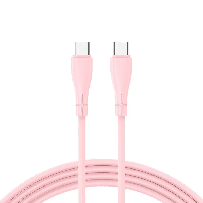 Cable USB COOL Silicona Universal Tipo C a Tipo C (1 metro) Rosa - PixelPlaza