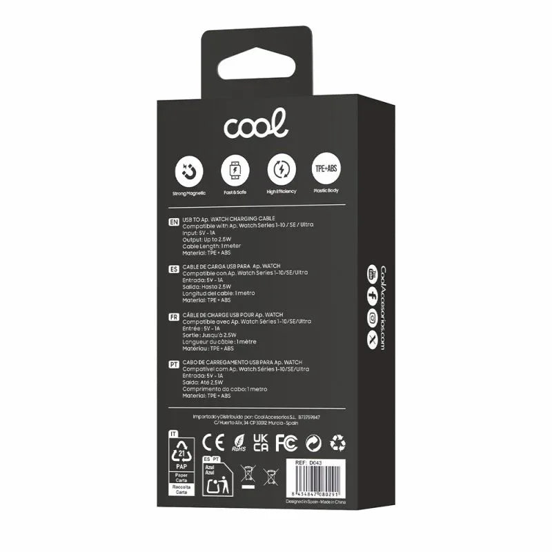 Cable USB MagCharge COOL para Apple Watch Universal Blanco - PixelPlaza