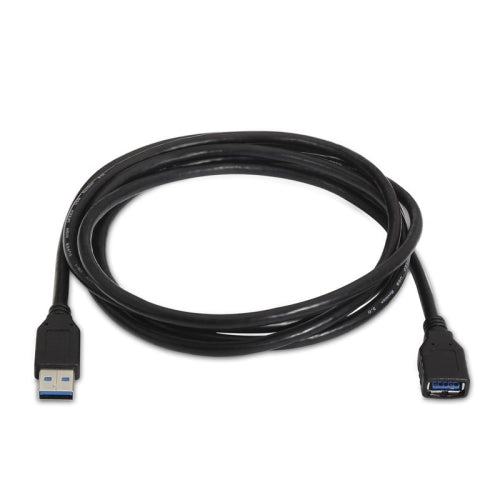 Cable Alargador USB 3.0 Nanocable 10.01.0901-BK/ USB Macho - USB Hembra/ 1m/ Negro