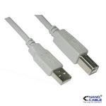 Cable USB 2.0 Impresora Nanocable 10.01.0103/ USB Tipo-B Macho - USB Macho/ 1.8m/ Beige