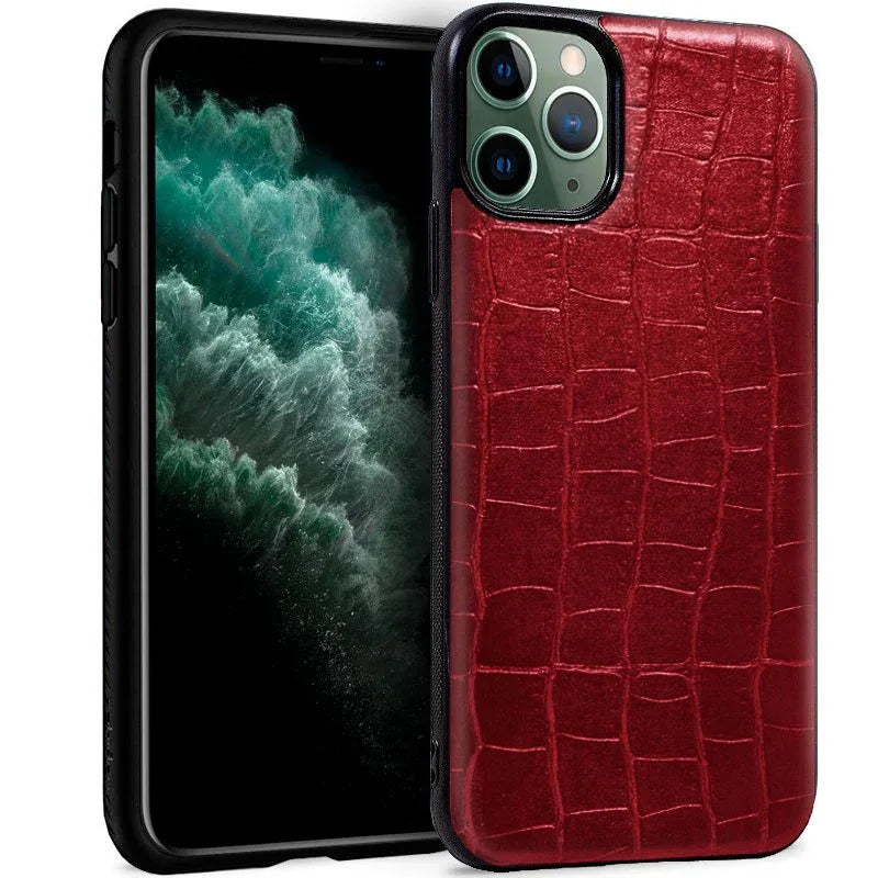 Carcasa COOL para iPhone 11 Pro Max Leather Crocodile Rojo - PixelPlaza