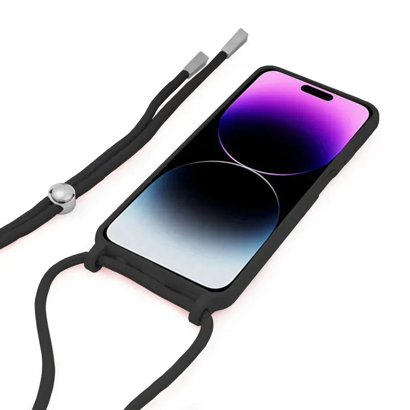 Carcasa COOL para iPhone 14 Pro Max Cordón Liso Negro - PixelPlaza