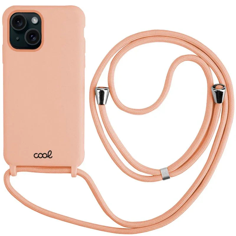Carcasa COOL para iPhone 15 Cordón Liso Rosa - PixelPlaza