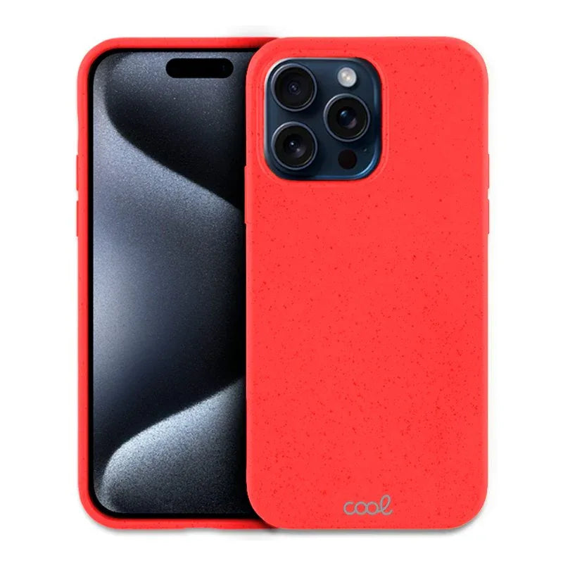 Carcasa COOL para iPhone 15 Pro Eco Biodegradable Rojo - PixelPlaza