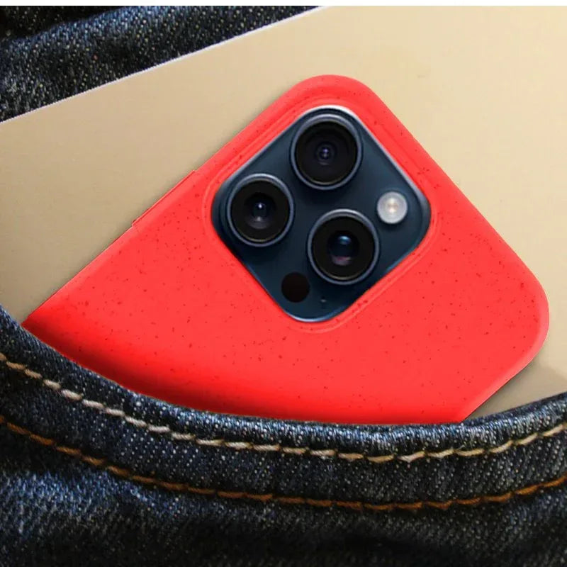 Carcasa COOL para iPhone 15 Pro Eco Biodegradable Rojo - PixelPlaza