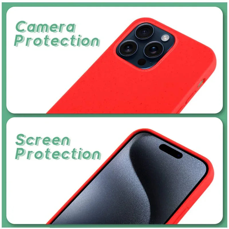 Carcasa COOL para iPhone 15 Pro Eco Biodegradable Rojo - PixelPlaza