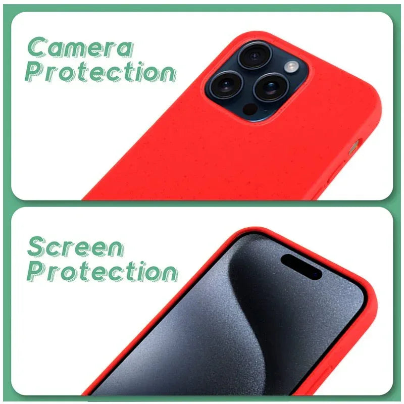 Carcasa COOL para iPhone 15 Pro Eco Biodegradable Rojo - PixelPlaza