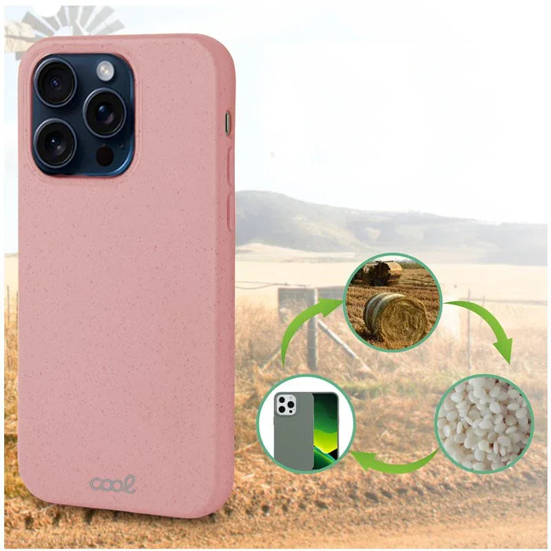 Carcasa COOL para iPhone 15 Pro Eco Biodegradable Rosa - PixelPlaza