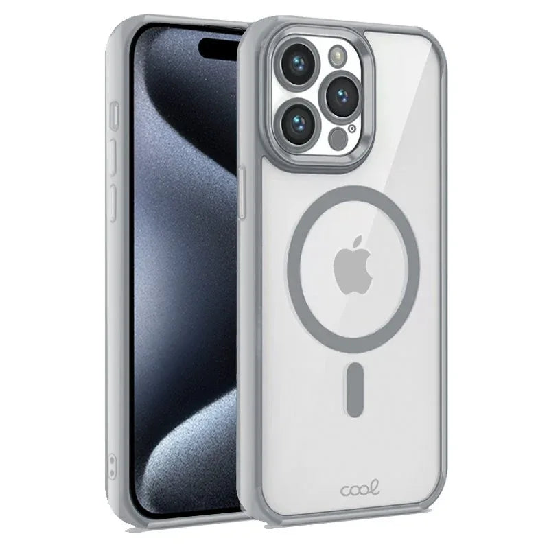 Carcasa COOL para iPhone 15 Pro Magnética Borde Plata - PixelPlaza