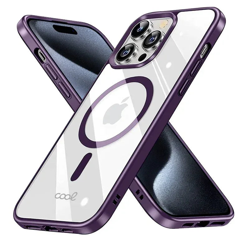 Carcasa COOL para iPhone 15 Pro Magnética Borde Violeta - PixelPlaza