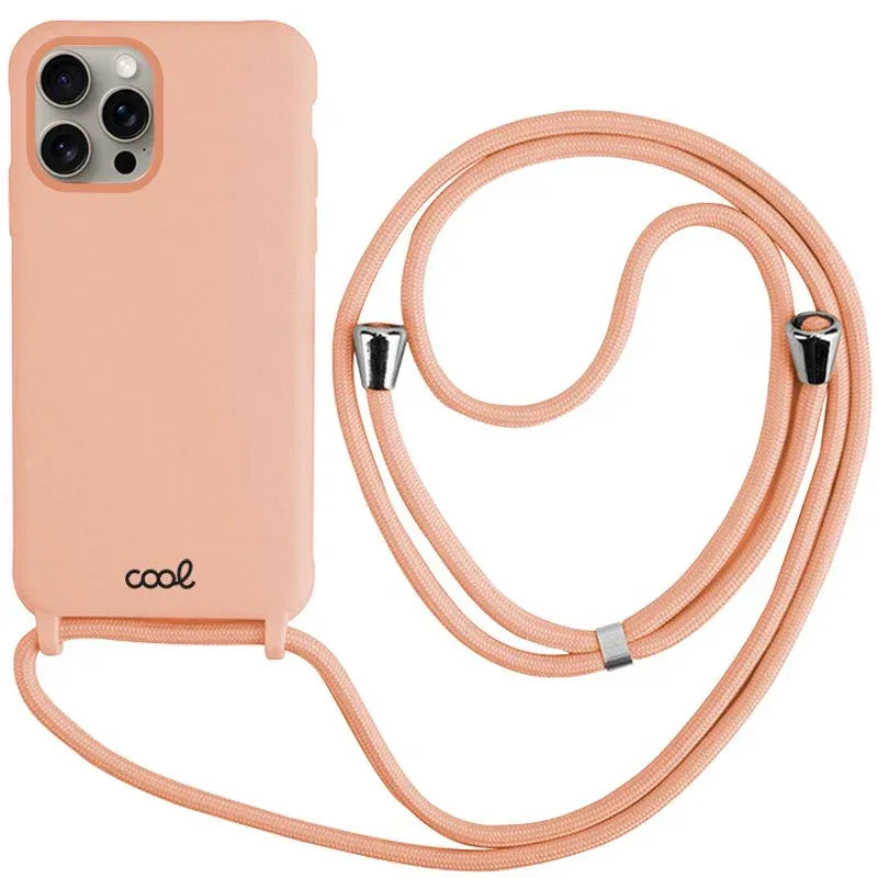Carcasa COOL para iPhone 15 Pro Max Cordón Liso Rosa - PixelPlaza